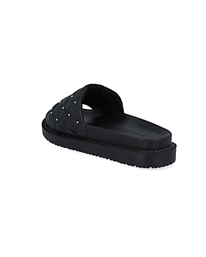 360 degree animation of product Black padded chunky sliders frame-6