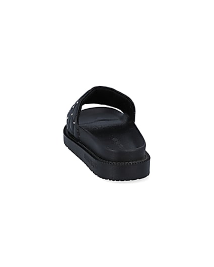 360 degree animation of product Black padded chunky sliders frame-8