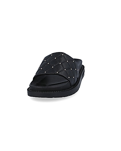 360 degree animation of product Black padded chunky sliders frame-22