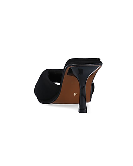 360 degree animation of product Black padded heeled mules frame-8