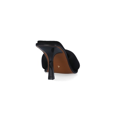 360 degree animation of product Black padded heeled mules frame-10