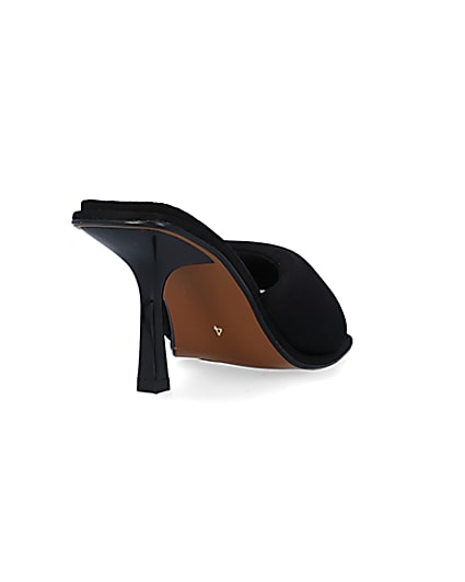 360 degree animation of product Black padded heeled mules frame-11