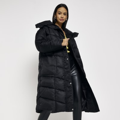 Long black hotsell padded coat womens