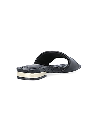 360 degree animation of product Black padded sandals frame-11