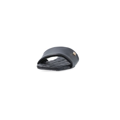360 degree animation of product Black padded sandals frame-22