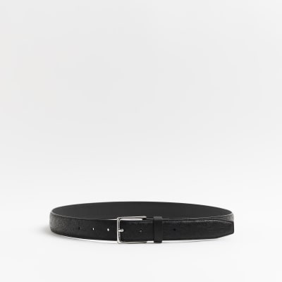 Black Paisley Debossed Belt River Island
