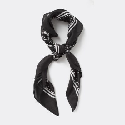 Black paisley print bandana | River Island