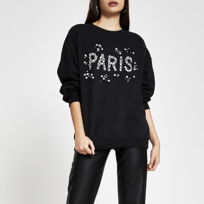 pearl embellished sweatshirt