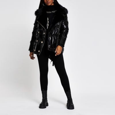 macy's calvin klein faux fur coat