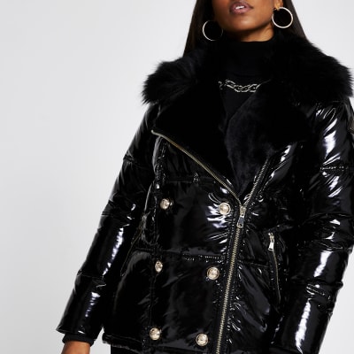 patent puffer jacket