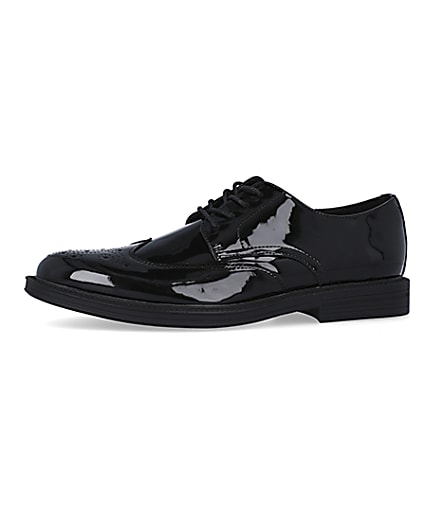 360 degree animation of product Black patent brogue derby shoes frame-2