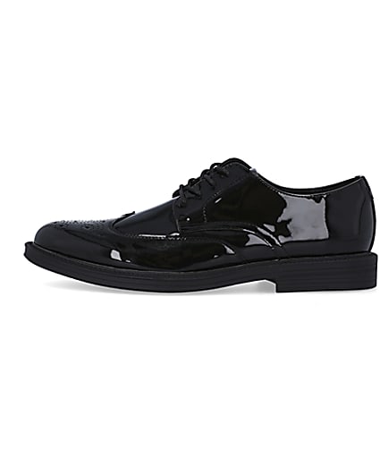 360 degree animation of product Black patent brogue derby shoes frame-3