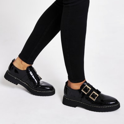 chunky patent loafers