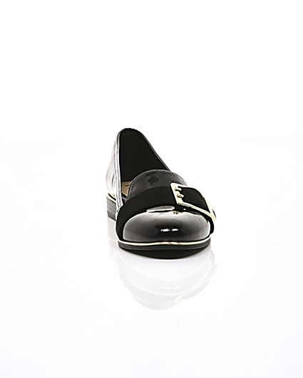 360 degree animation of product Black patent buckle loafers frame-4