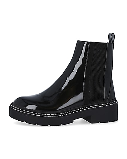 360 degree animation of product Black patent chelsea boots frame-2