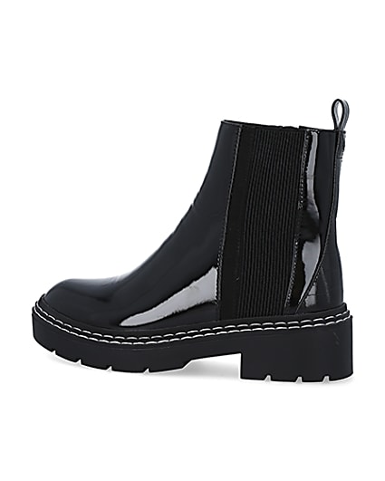 360 degree animation of product Black patent chelsea boots frame-4