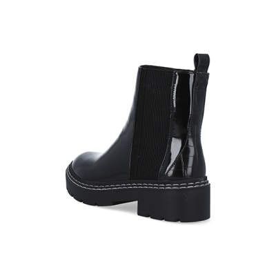 Black Patent Chelsea Boots River Island 2821