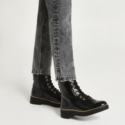river island chunky biker boots