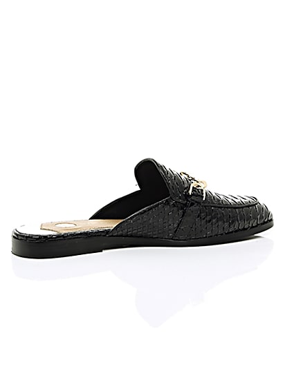 360 degree animation of product Black patent croc backless loafers frame-11