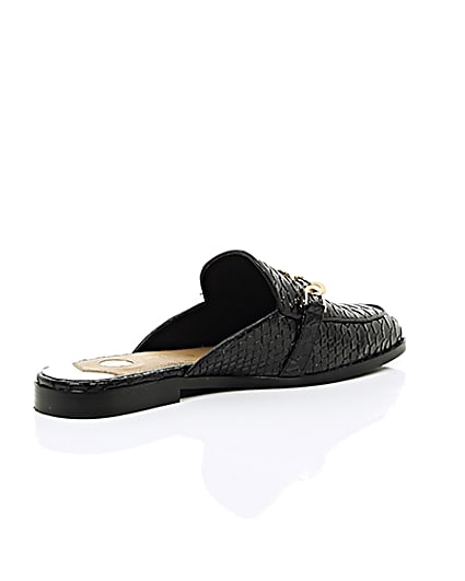 360 degree animation of product Black patent croc backless loafers frame-12