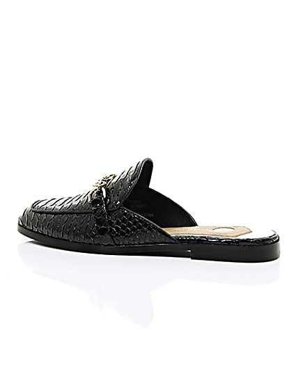 360 degree animation of product Black patent croc backless loafers frame-20