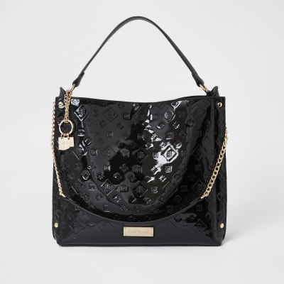 black patent bag