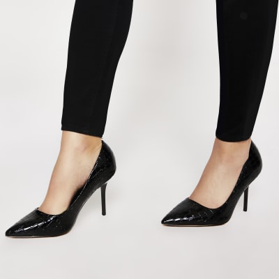 black patent heels wide fit