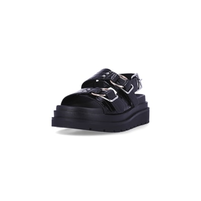 black patent flatforms