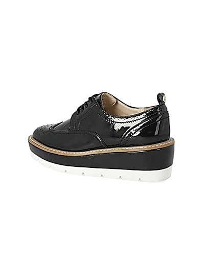 360 degree animation of product Black patent lace-up platform brogues frame-5