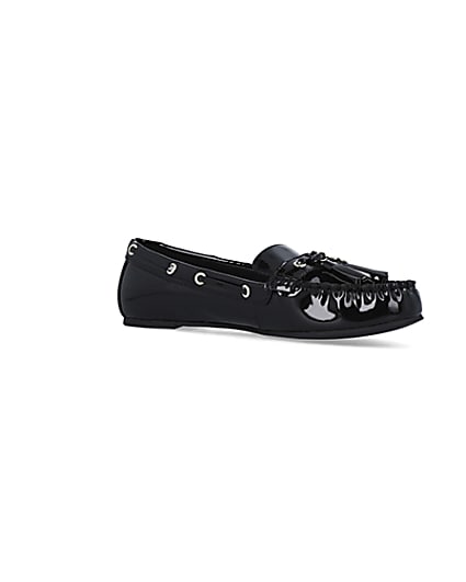 360 degree animation of product Black patent loafers frame-17