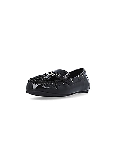 360 degree animation of product Black patent loafers frame-23