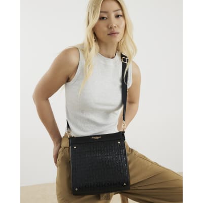 Black Patent Monogram Messenger Bag