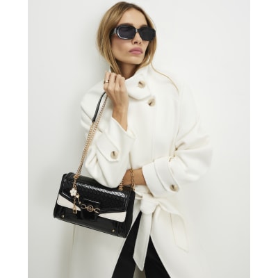 Black Patent Monogram Shoulder Bag