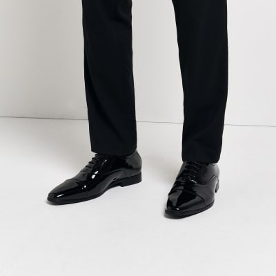 Black Patent Oxford shoes | River Island