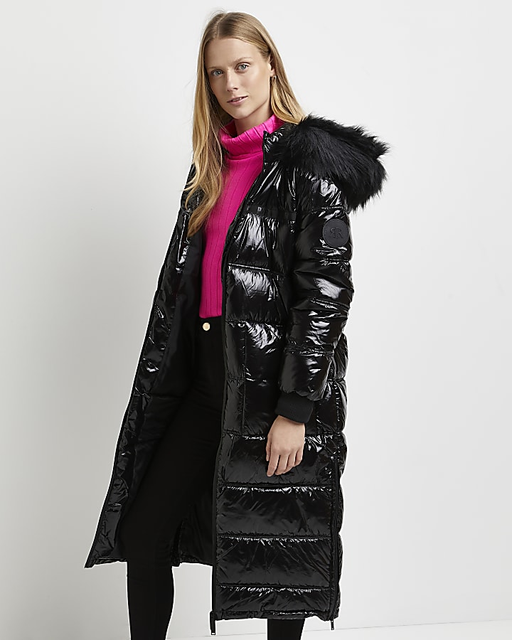 river island patent coat