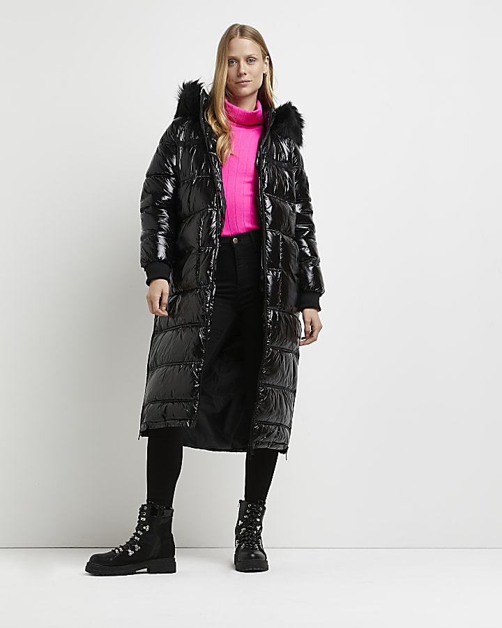river island patent coat
