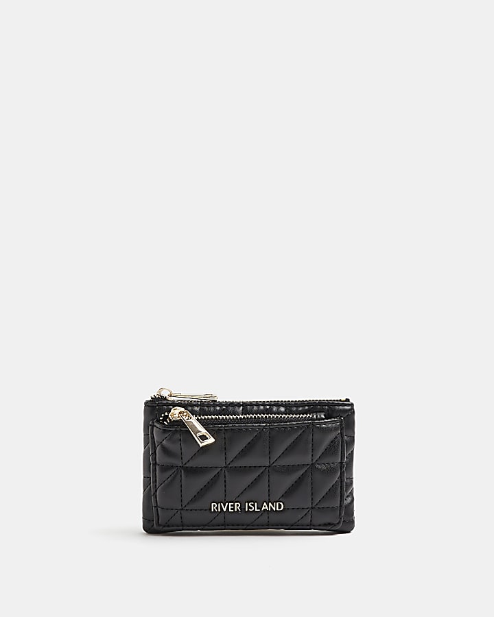Black patent quilted purse