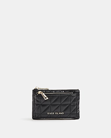 Black patent quilted purse