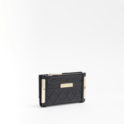 black patent ri embossed purse