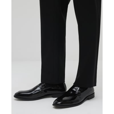 Black Patent Saddle Loafers