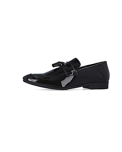 360 degree animation of product Black Patent tassel Loafers frame-2