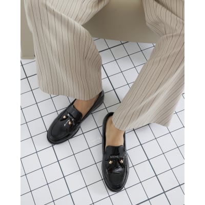 Black Patent Tassel Loafers