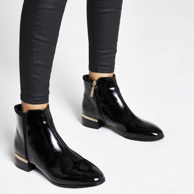 river island patent chelsea boots