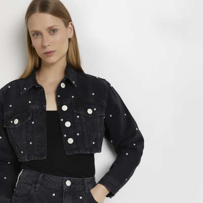 cropped denim jacket river island
