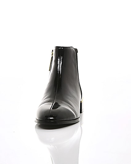 360 degree animation of product Black pearl embellished flat ankle boot frame-3