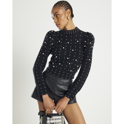 Black Pearl Embellished Jumper