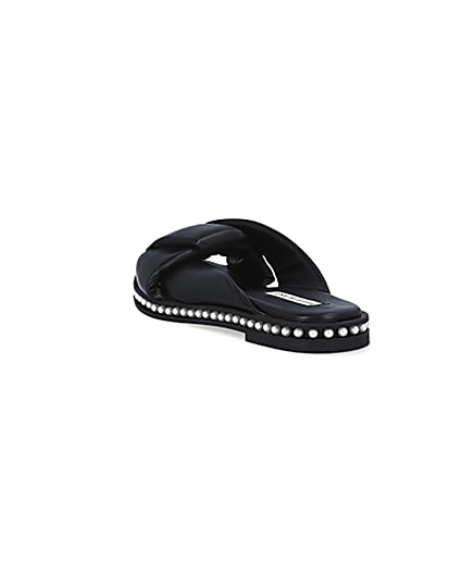 360 degree animation of product Black pearl studded sandals frame-7