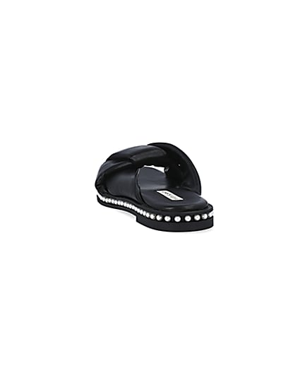 360 degree animation of product Black pearl studded sandals frame-8