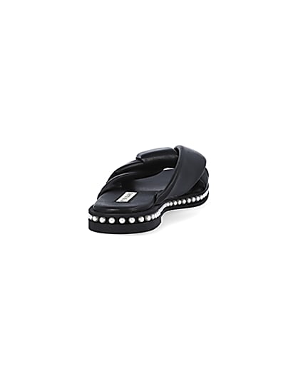 360 degree animation of product Black pearl studded sandals frame-10