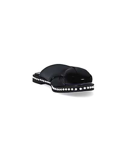 360 degree animation of product Black pearl studded sandals frame-19